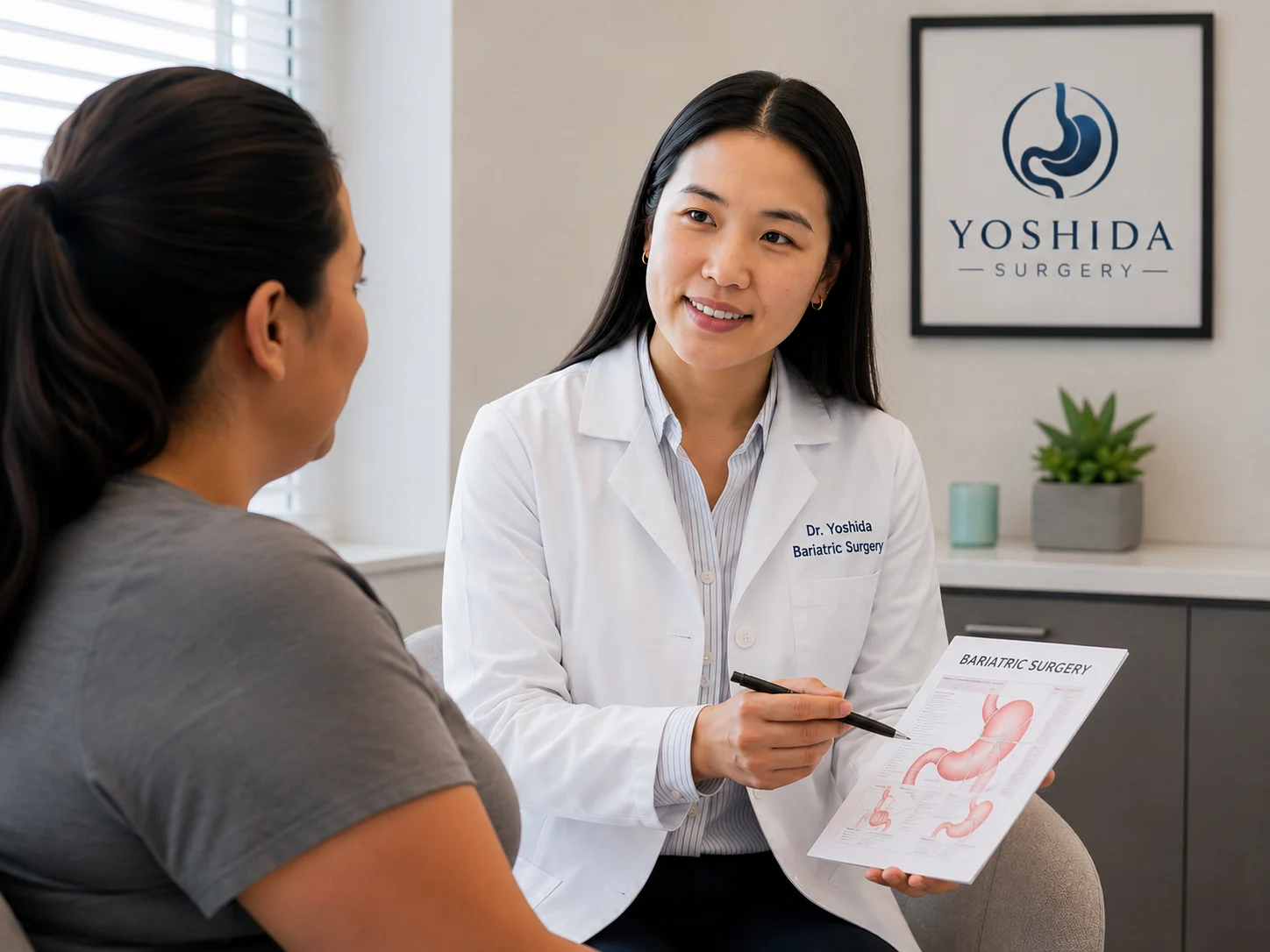 Dr. Yoshida consulting with a patient