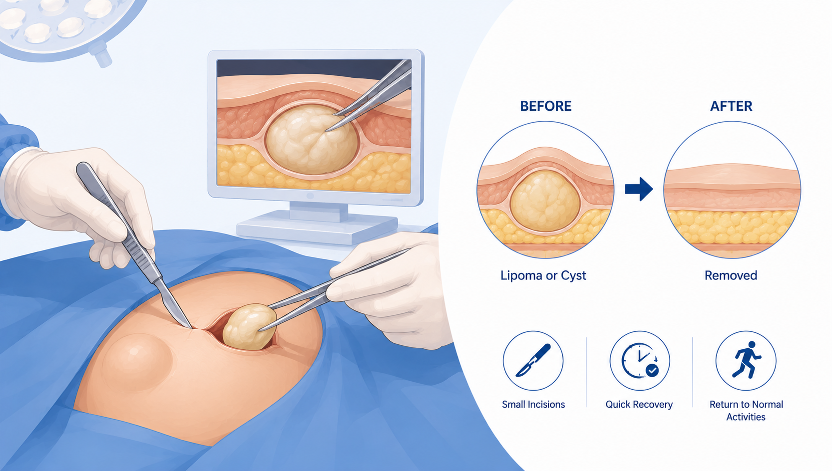 Lipoma and cyst removal